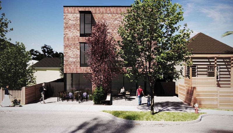 Rendering of the front of the building on Gladstone Ave